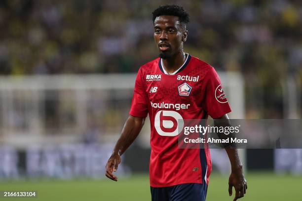 ISTANBUL, TURKEY - AUGUST 13: Angel Gomes of Lille looks on during the UEFA Champions League Third Qualifying Round match between Fenerbahce and Lille FC at Ulker Stadium on August 13, 2024 in Istanbul, Turkey. (Photo by Ahmad Mora/Getty Images)