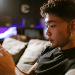 man playing online