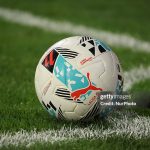 The official ball of LaLiga EA Sports for the 2025-26 season is used during the match between Girona FC and Wolverhampton Wanderers FC, corresponding to the friendly match of the Costa Brava Trophy, at the Montilivi Stadium in Girona, Spain, on August 3, 2025. (Photo by Joan Valls/Urbanandsport/NurPhoto via Getty Images) (Photo by Urbanandsport/NurPhoto via Getty Images)