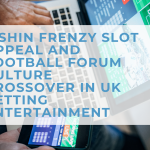 person playing Fishin Frenzy slot while taking a look at the football forum