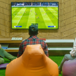 watching football match