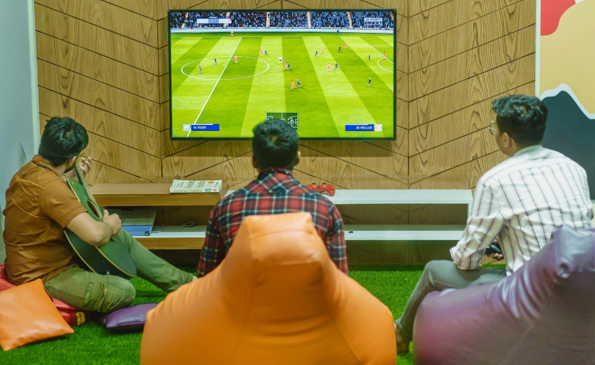 watching football match