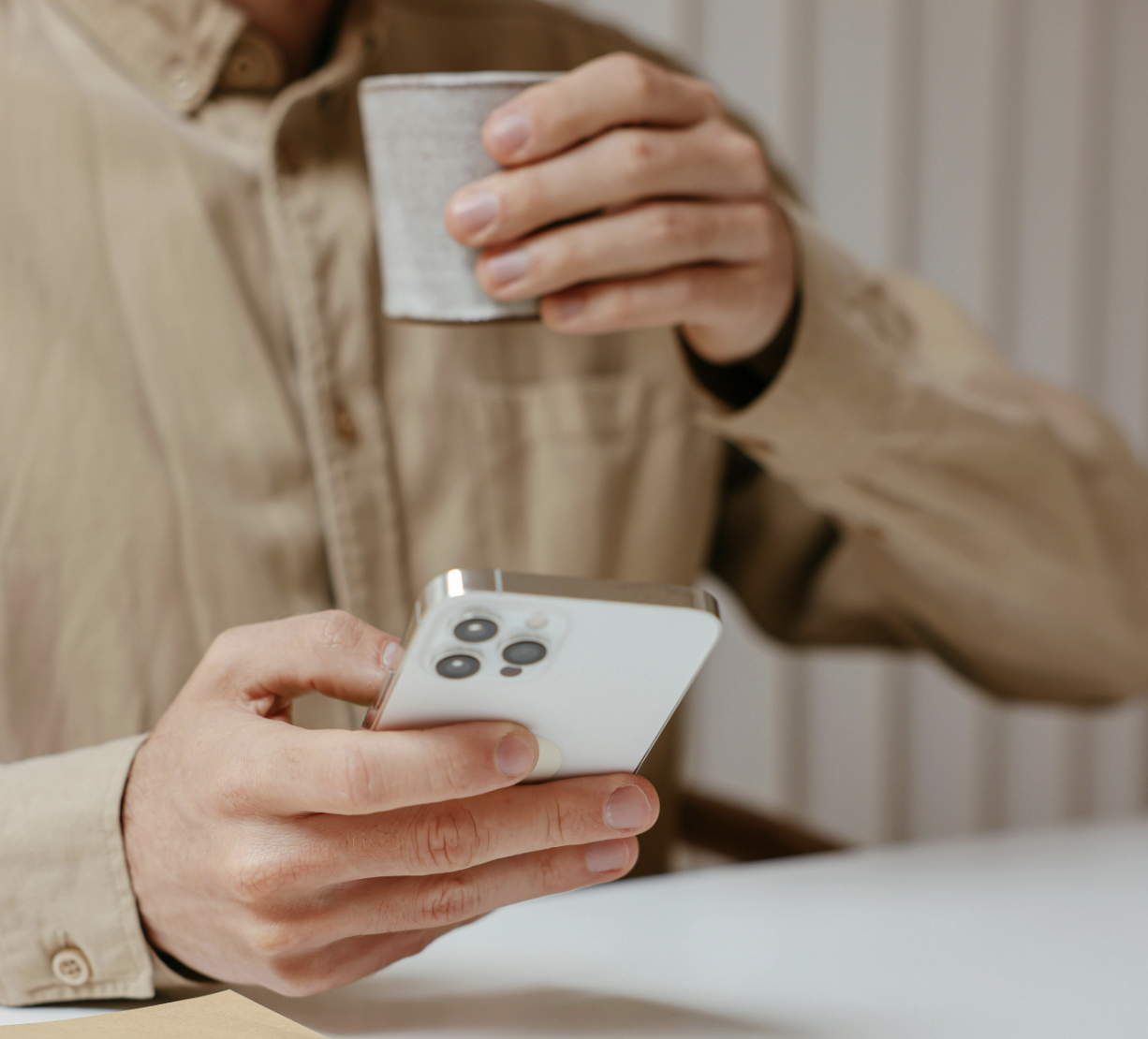 man checking his phone