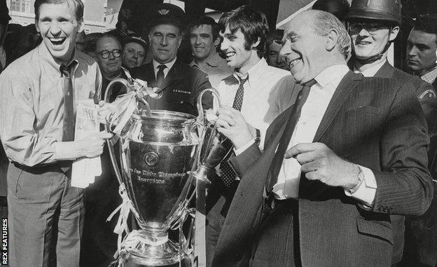 George Best with the European Cup in 1968