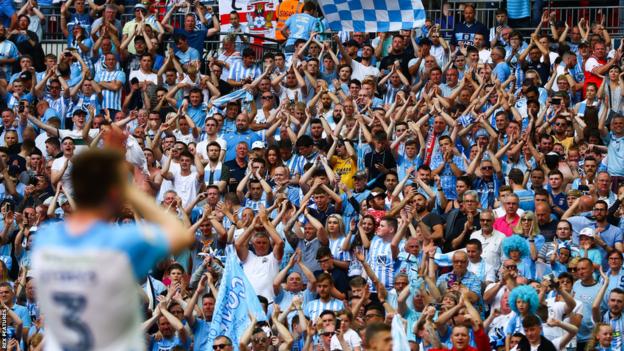 Coventry City had 40,000 fans to watch them on their last trip to Wembley in 2018 for the League Two play-off final win over Exeter City